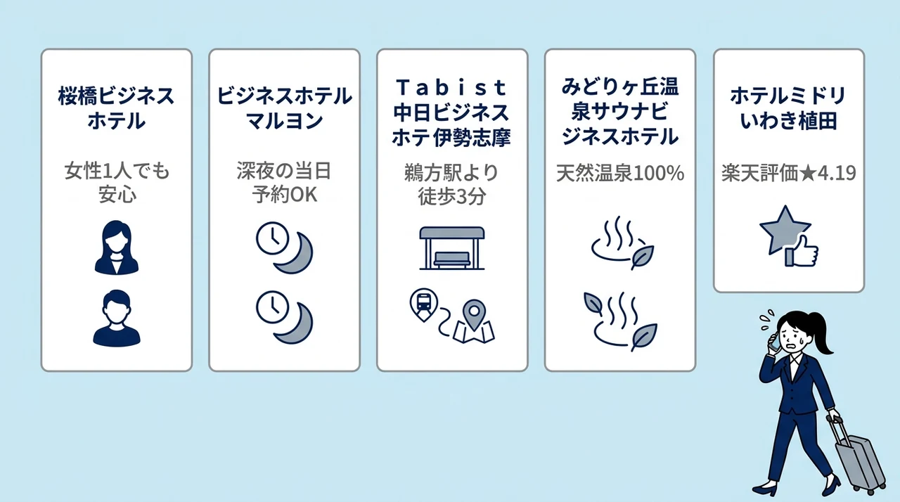深夜到着でも安心なおすすめのビジネスホテル5選