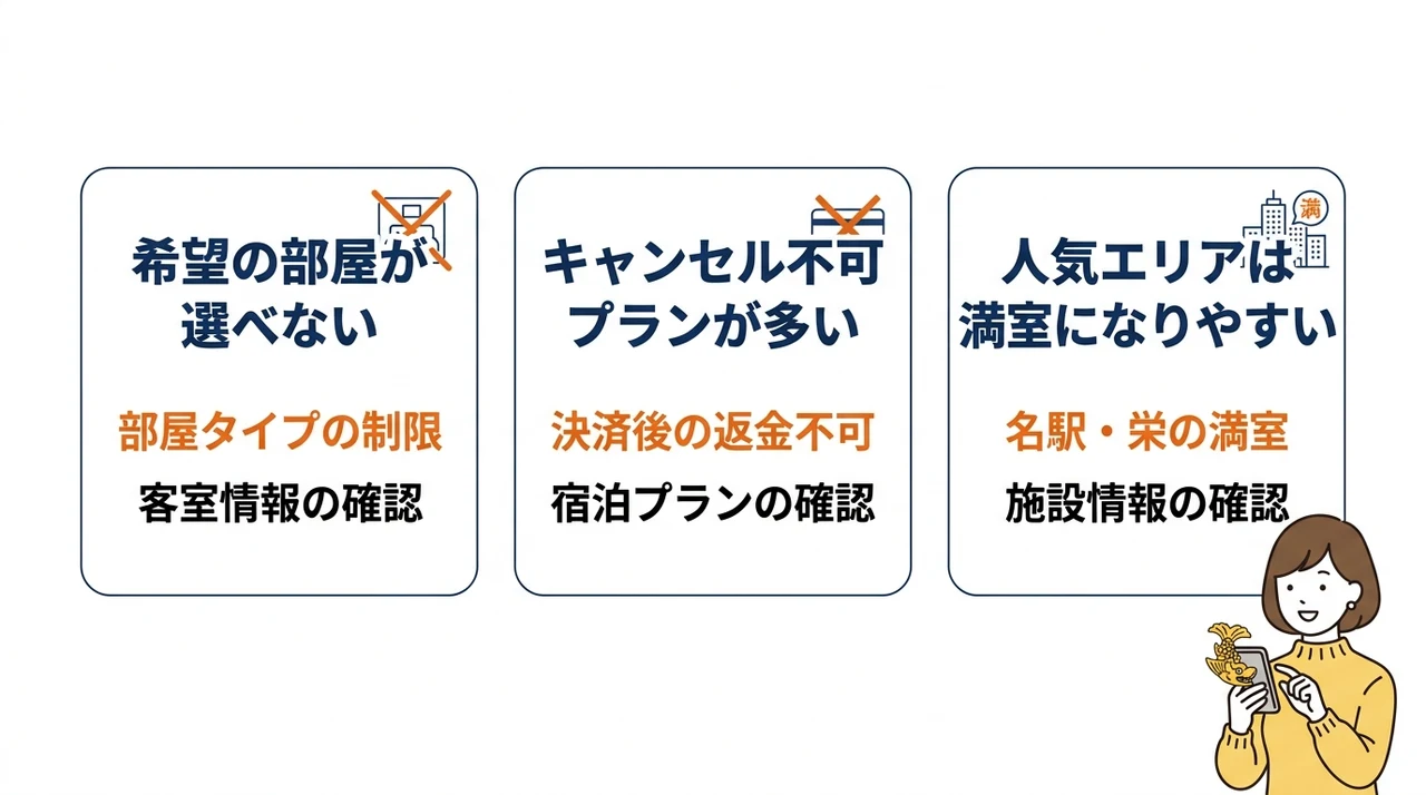 名古屋で当日予約する際のデメリット3つ