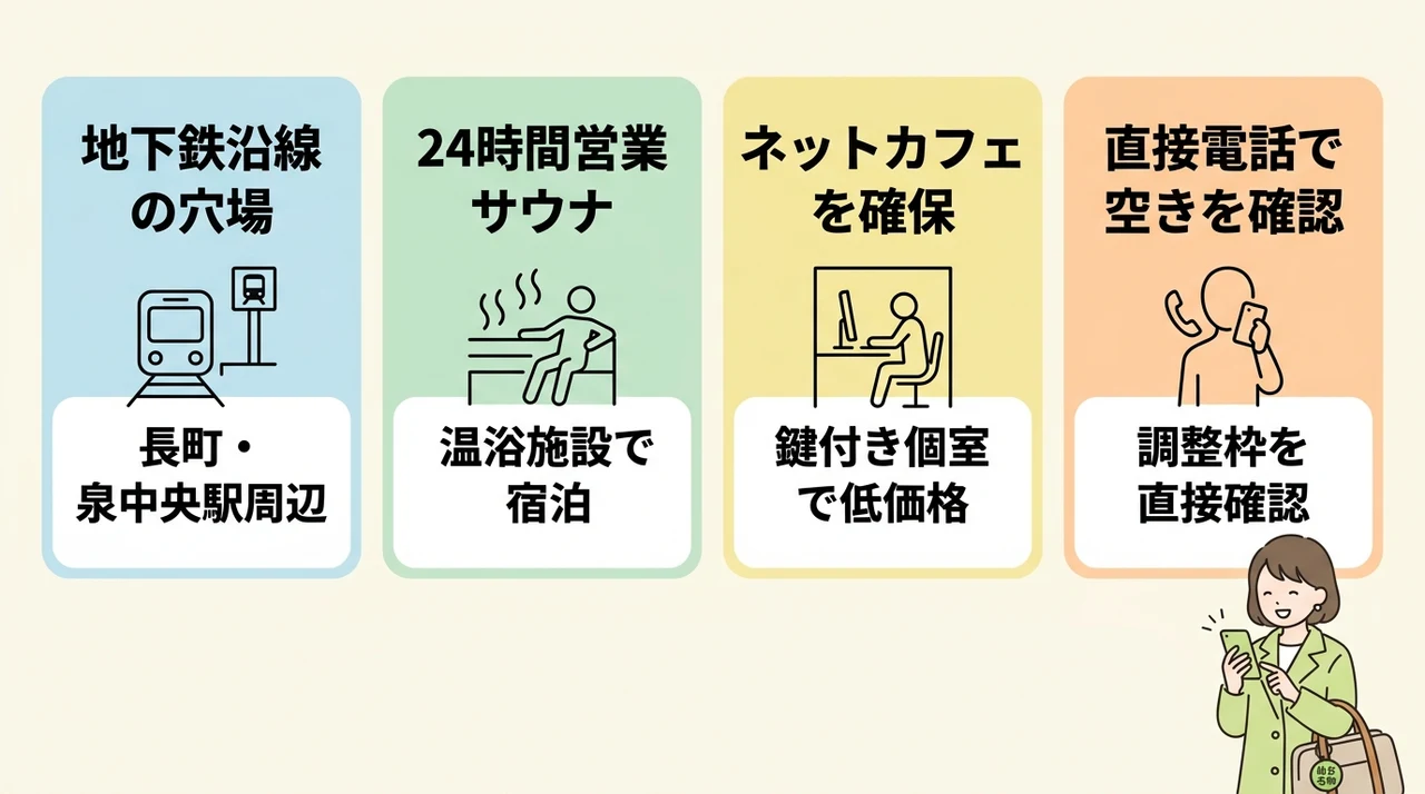 仙台駅前のホテルが満室の場合の対処法