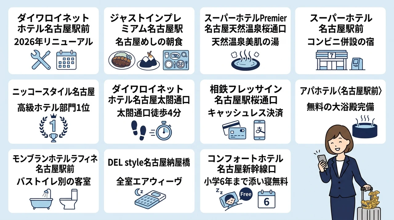 名古屋駅周辺で当日予約できるビジネスホテルおすすめ11選