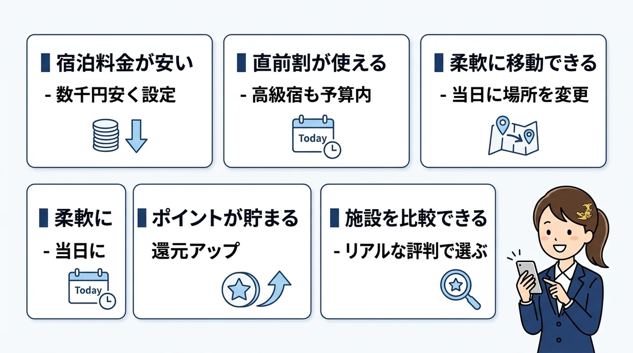 当日予約でビジネスホテルを利用するメリット5つ
