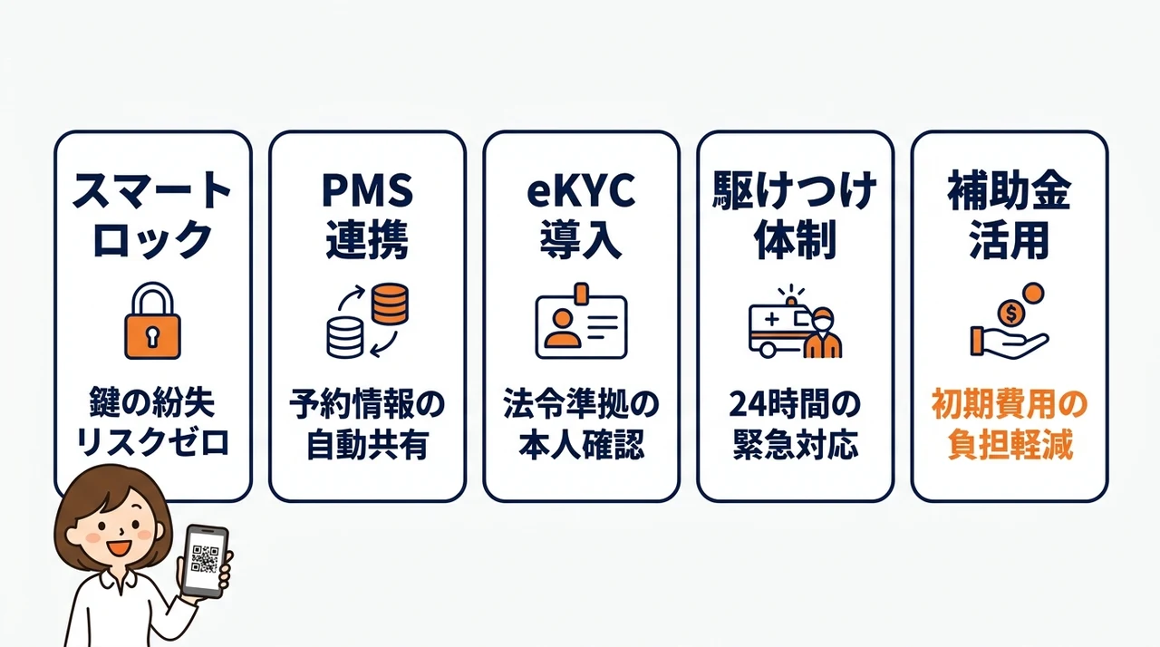 無人チェックイン運営を成功させる注意点と必要システム