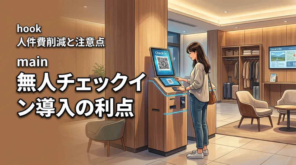 無人チェックイン（スマートホテル）のメリットと注意点は？人件費削減と満足度UP