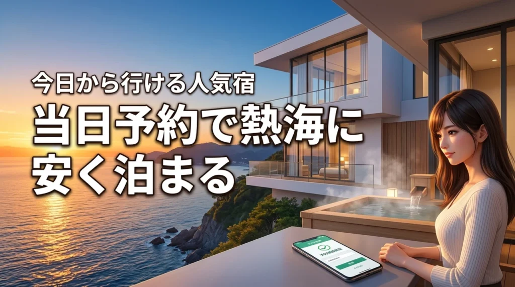 【当日予約で熱海のホテルに安く泊まる】今日から行ける人気宿と裏ワザを紹介