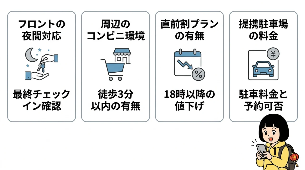 長崎で当日予約の宿を選ぶ際のチェック項目