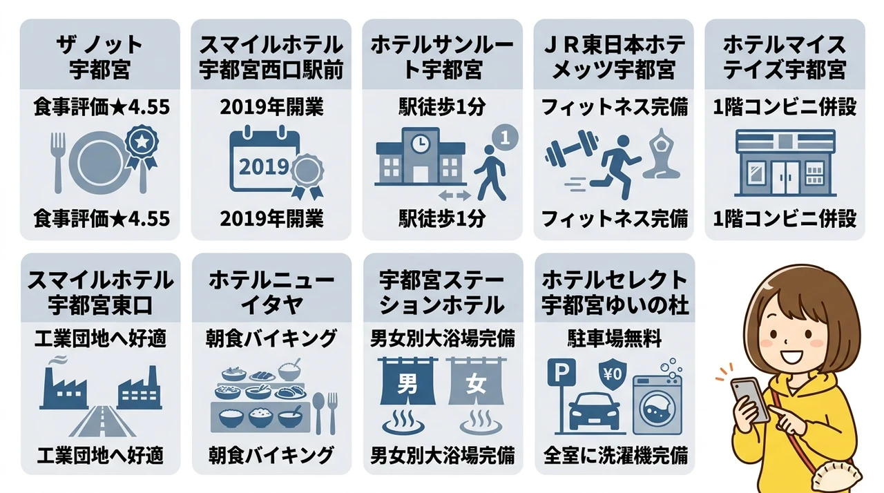 格安ホテルを宇都宮で今夜予約する際のおすすめ10選
