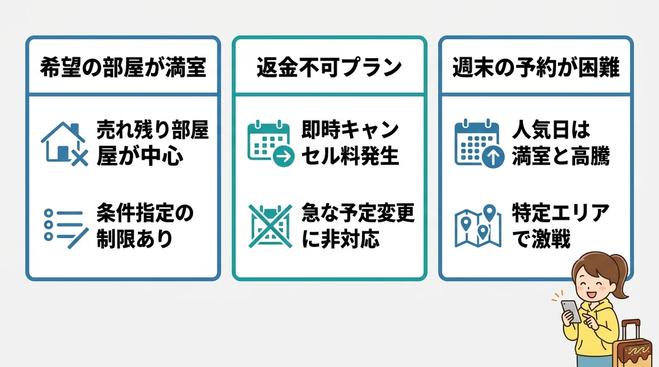 直前予約におけるデメリット3つ