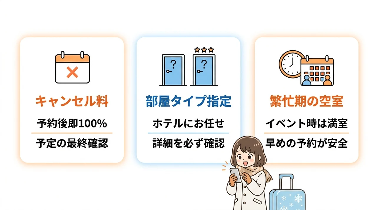 札幌の直前割プラン予約時の注意点3つ