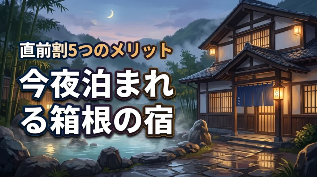 今夜泊まれる箱根の温泉宿をすぐ予約！直前割でお得に楽しむメリット5つを紹介
