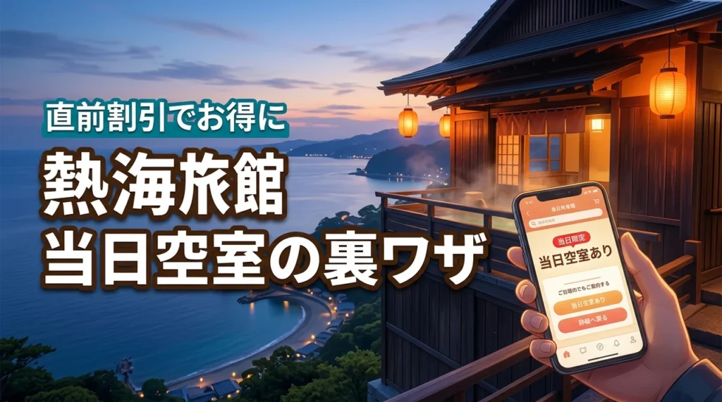 熱海の旅館で当日の空室を諦めない！直前割引でお得に泊まる裏ワザを公開