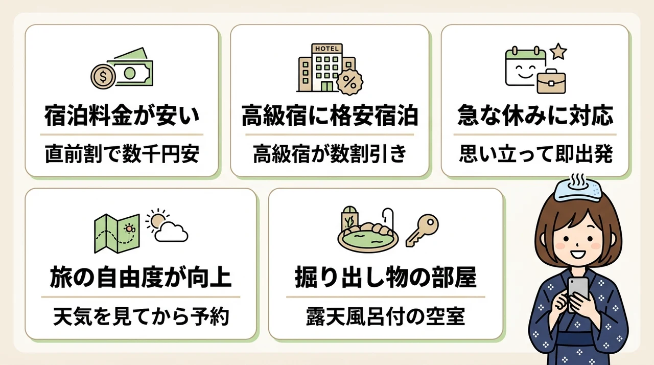 由布院の温泉旅館を直前予約するメリット