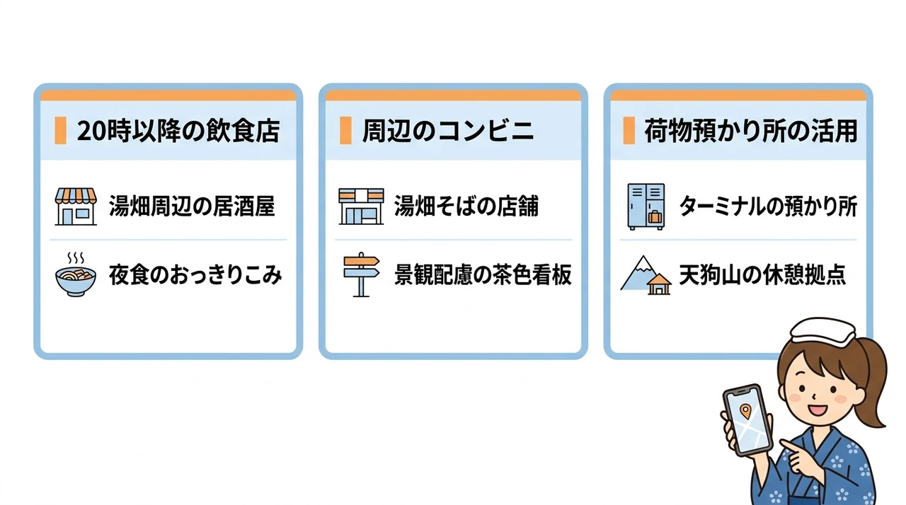 当日予約の宿泊者に役立つ草津の観光・グルメ情報