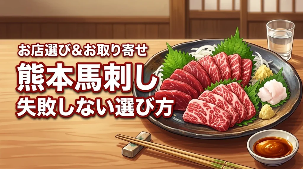 本場の熊本で馬刺しが食べたい！失敗しないお店選びのコツとお取り寄せの極意（記事のアイキャッチ画像）