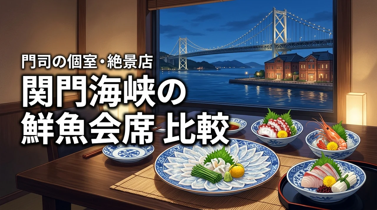 関門海峡の鮮魚会席（福岡・門司）で迷ったら？個室や景色の良い人気店を比較（記事のアイキャッチ画像）