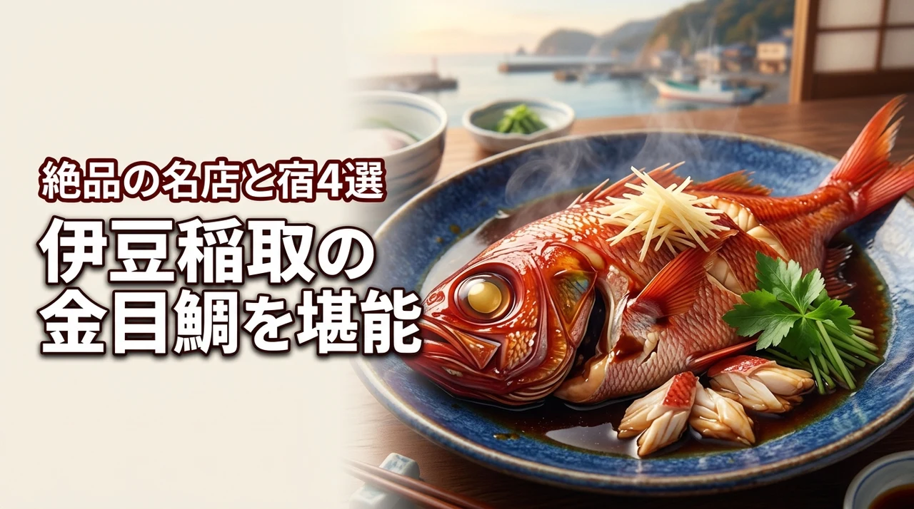 静岡・伊豆稲取の金目鯛を堪能!絶品の名店と宿4選や旬の食べ方を詳しく伝授(記事のアイキャッチ画像)